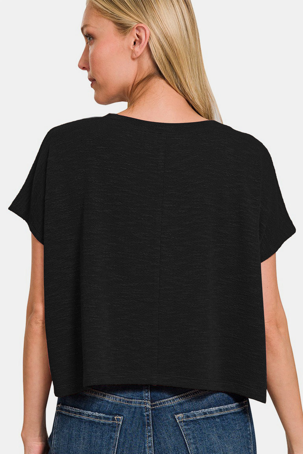 Zenana V-Neck Short Sleeve Crop T-Shirt