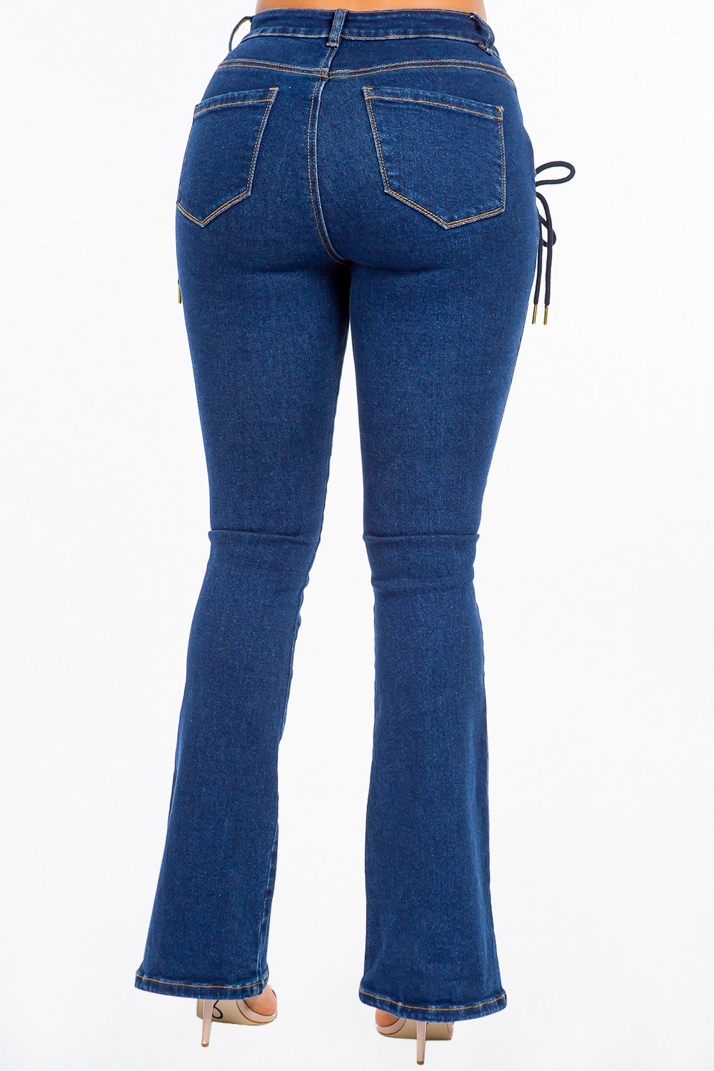 American Bazi High Rise Lace Up Jeans