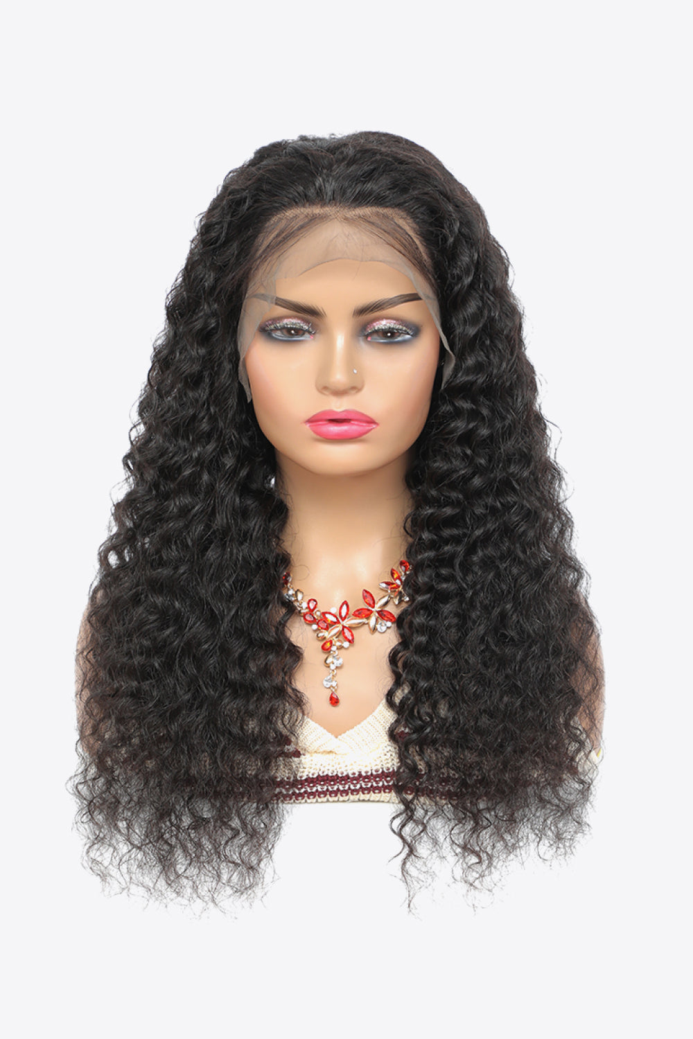 20” 13x4“ Lace Front Wigs Human Hair Curly Natural Color 150% Density