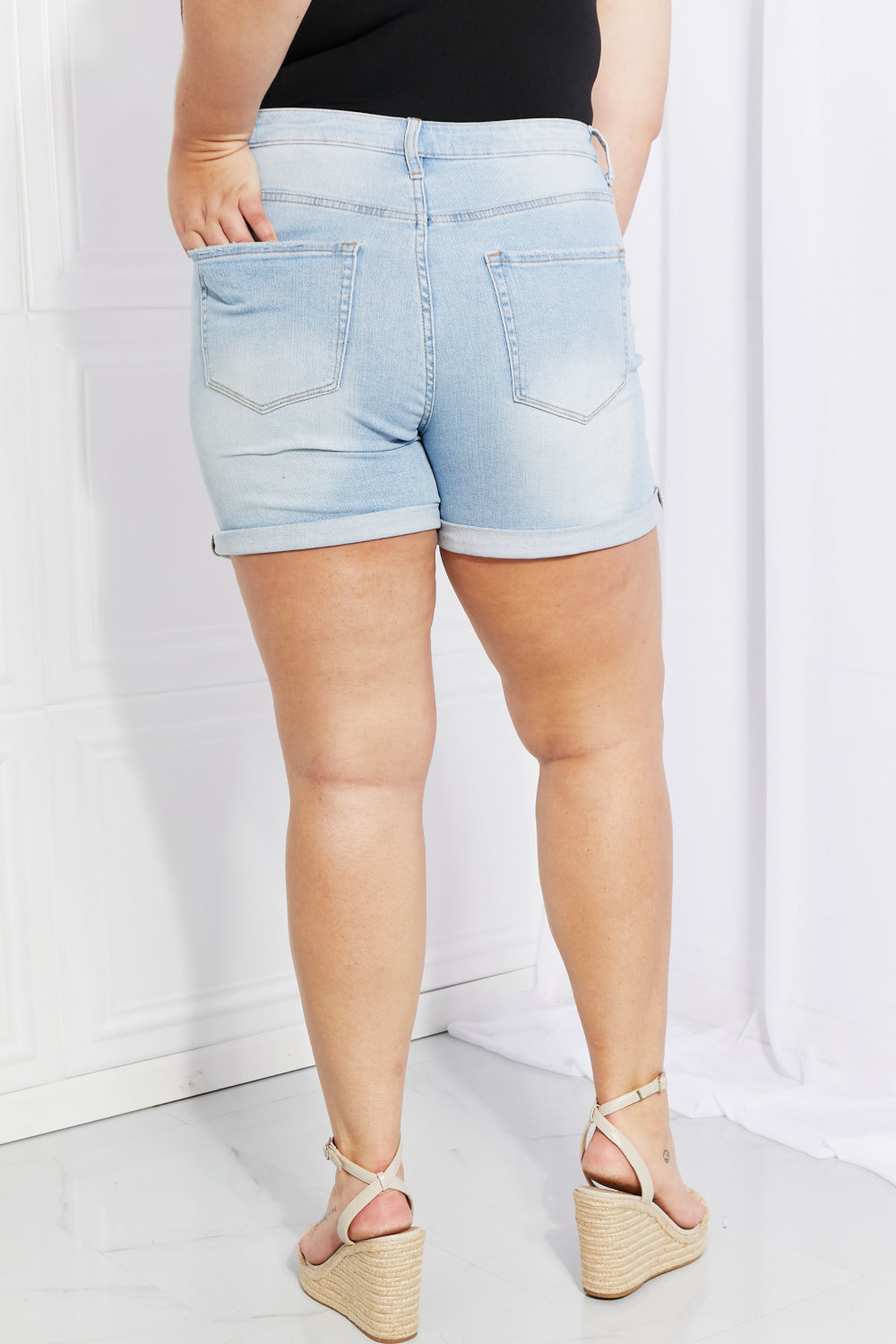 Vervet by Flying Monkey Full Size Cuffed Denim Shorts